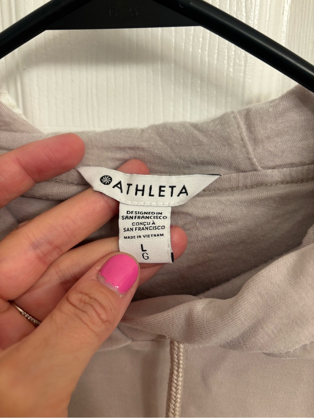 Athleta Seasoft Bubble Hem Hoodie in Abalone (Light Beige) - Picture 3 of 5